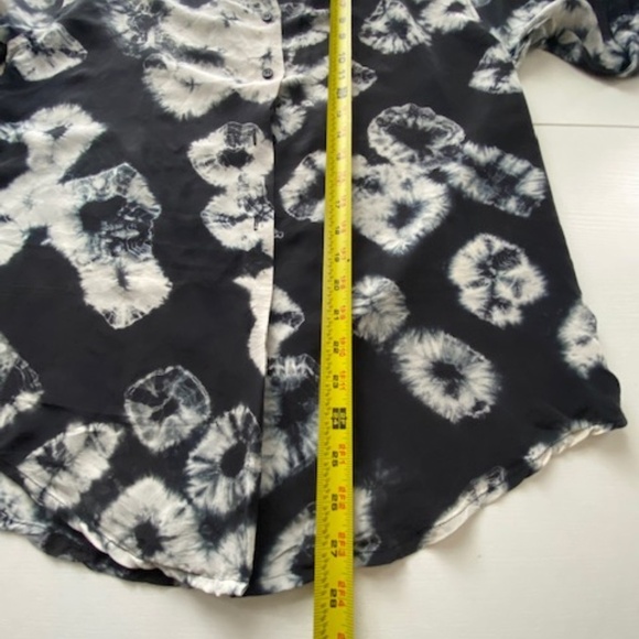 Et Vous Black and White Dandelion Fine Silk Blouse Size Small - Picture 10 of 11